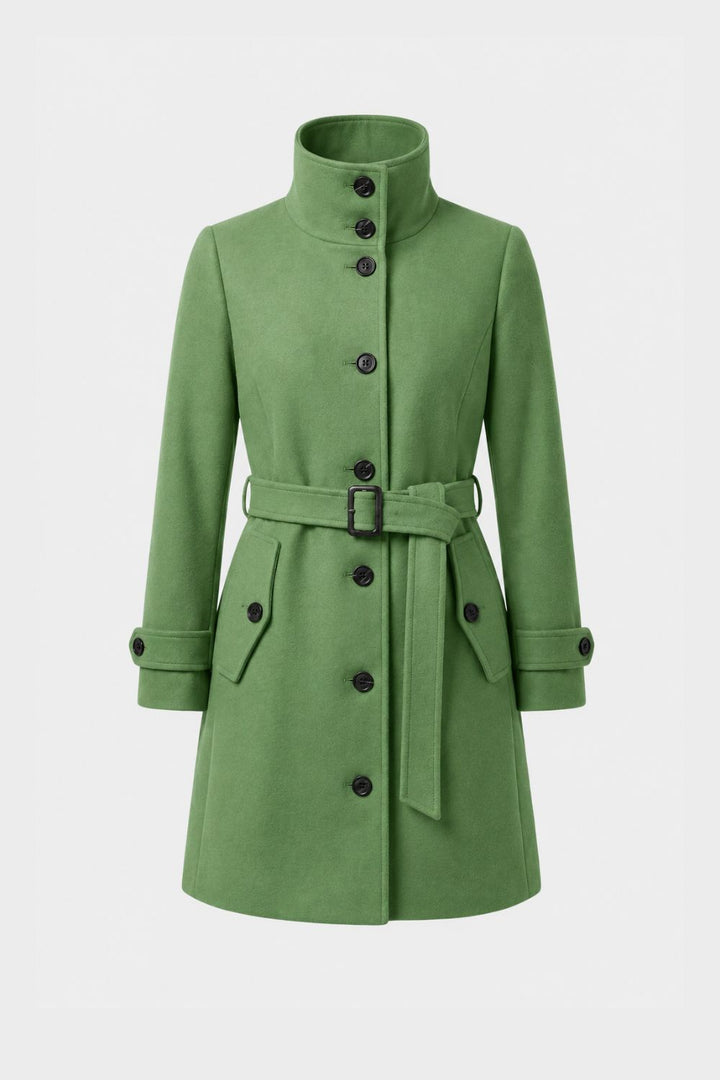 Women's Belted A-Line Coat | Notch Collar