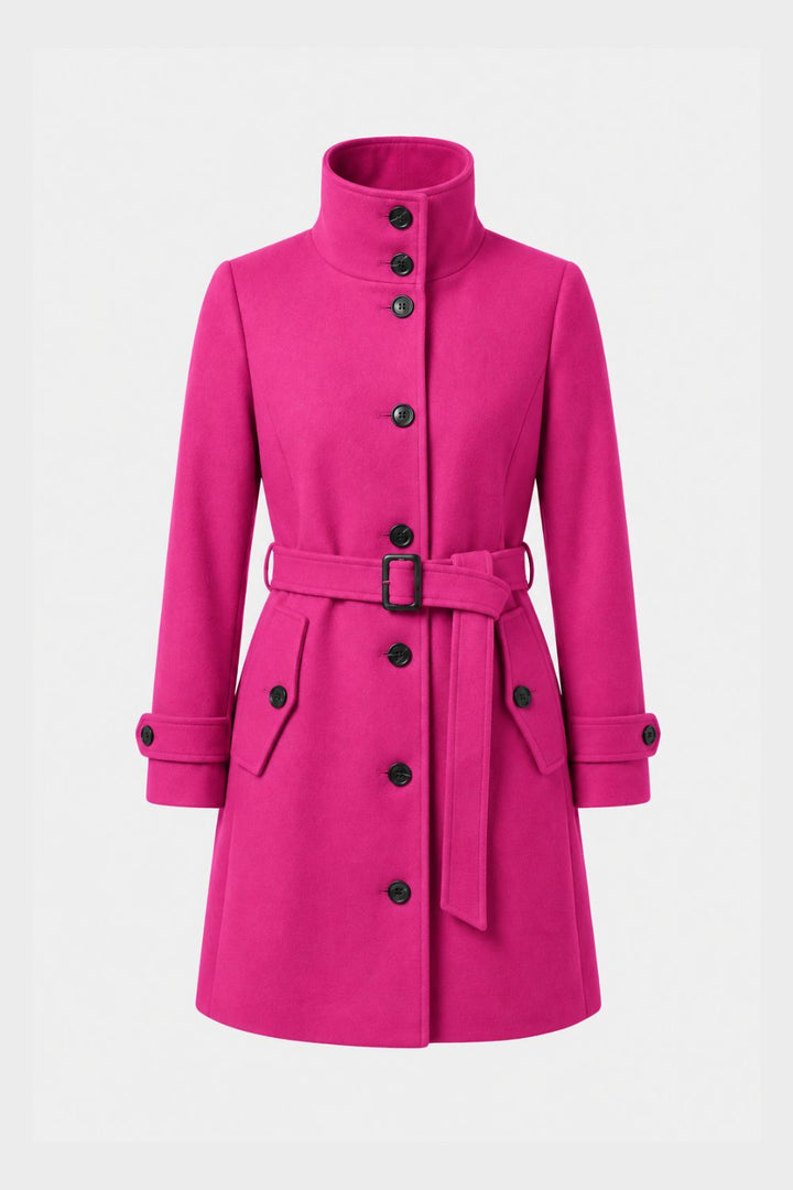 Women's Belted A-Line Coat | Notch Collar