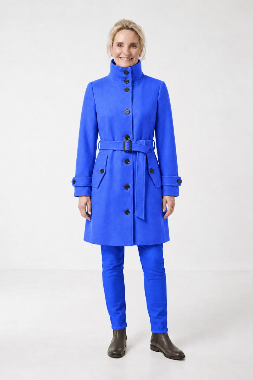 Women's Belted A-Line Coat | Notch Collar