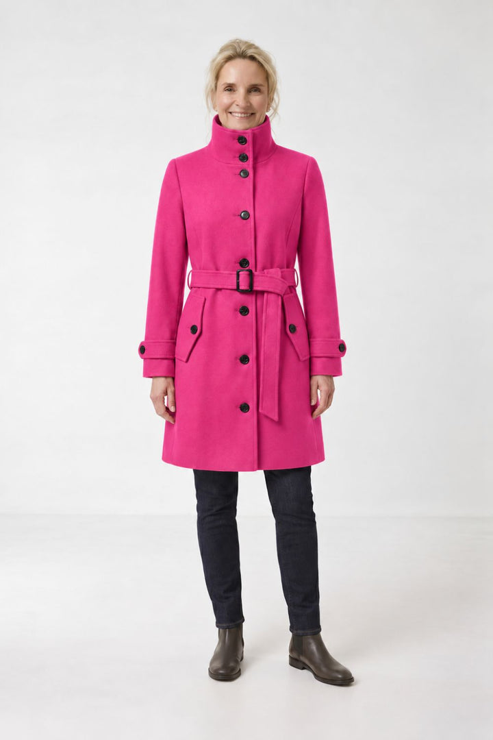 Women's Belted A-Line Coat | Notch Collar