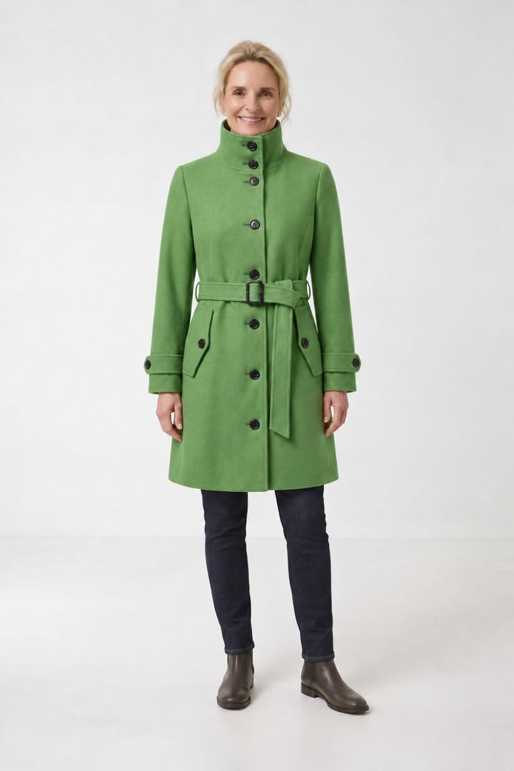 Women's Belted A-Line Coat | Notch Collar