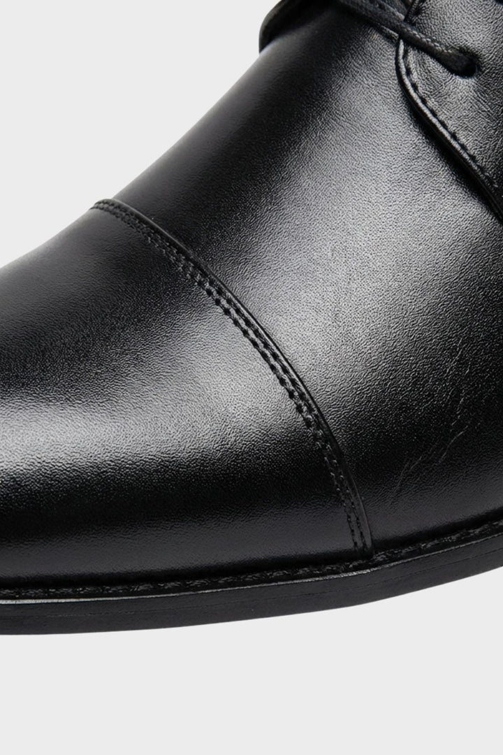 Men's Smooth Cap Leather Lace-Up Shoes