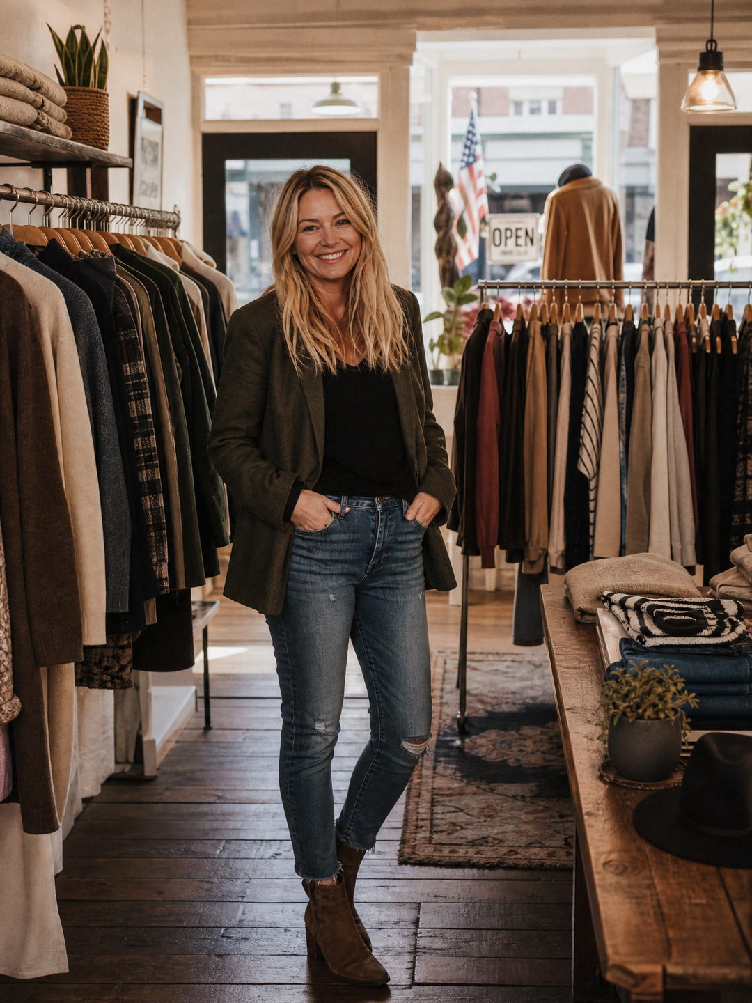 The owner of Noori Boutique in the shop