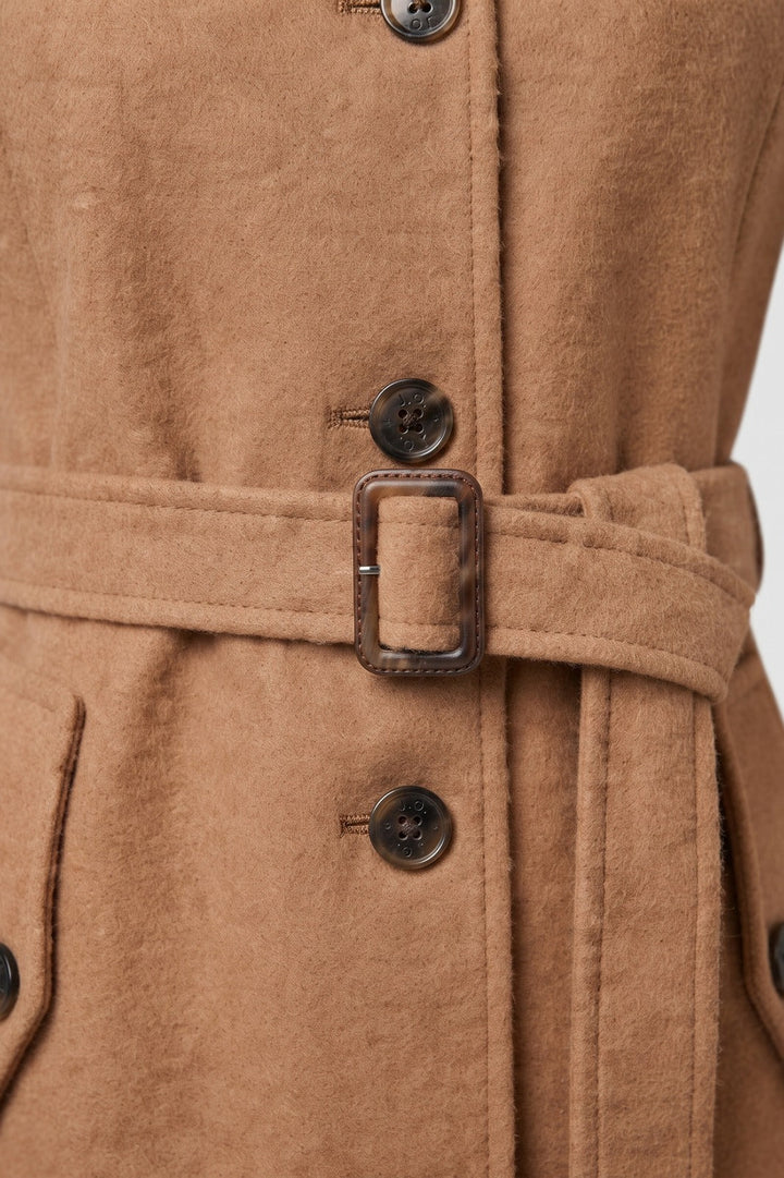 Women's Belted A-Line Coat | Notch Collar