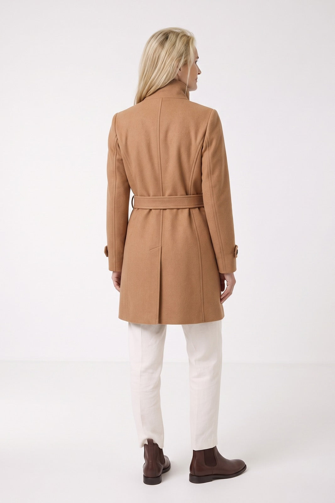 Women's Belted A-Line Coat | Notch Collar