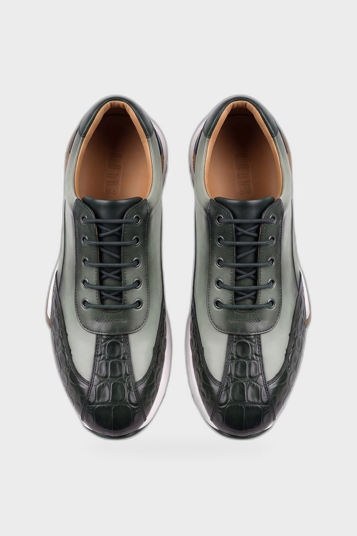 Men's Casual Sneaker | Croc Toe Sole — Green — product view