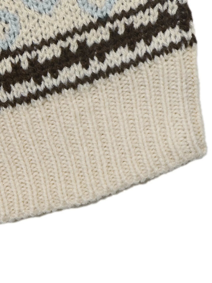 Crew neck ribbed trim relaxed fit in apricot color, close-up detail 2
