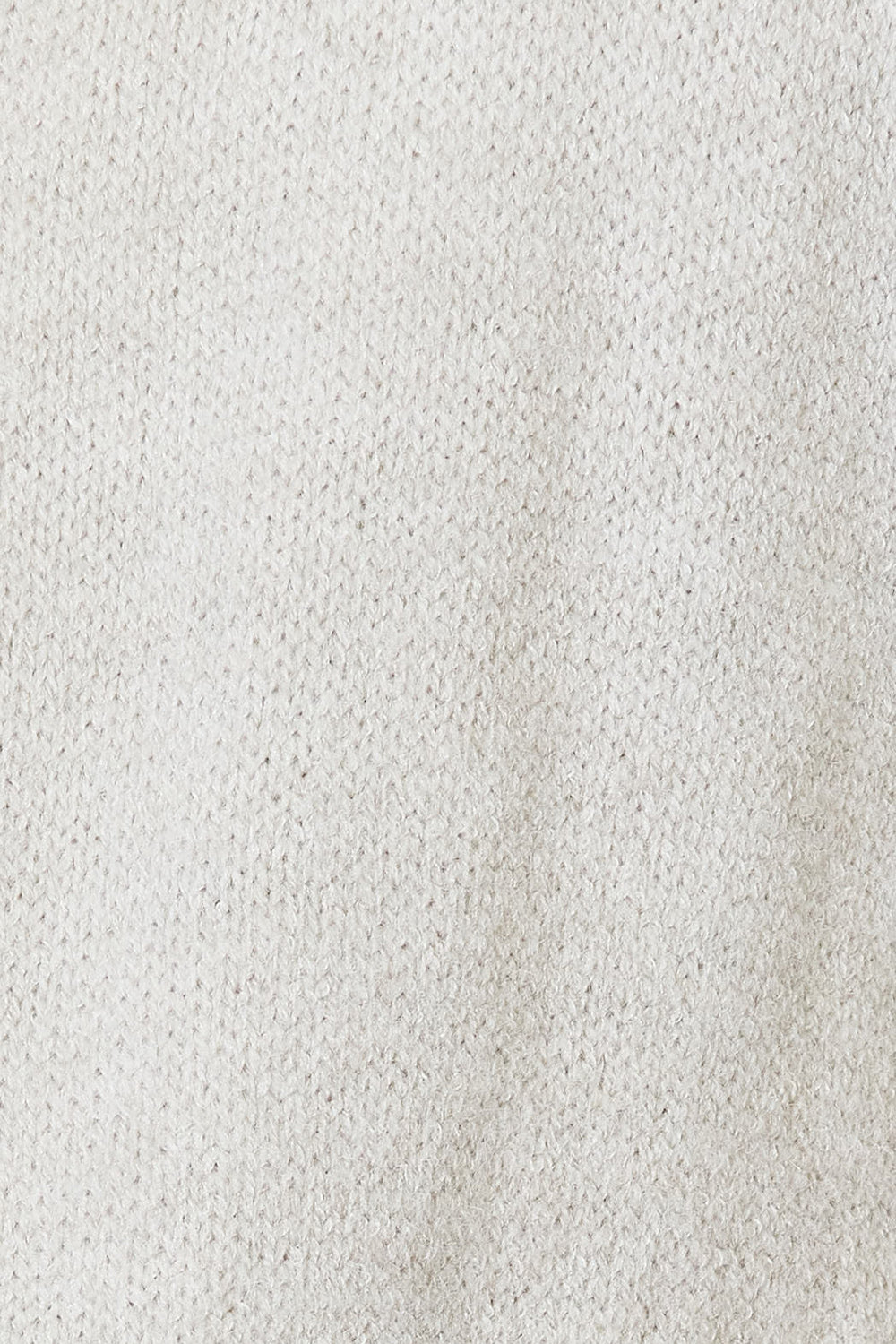Close-up of the light gray cardigan knit texture up close