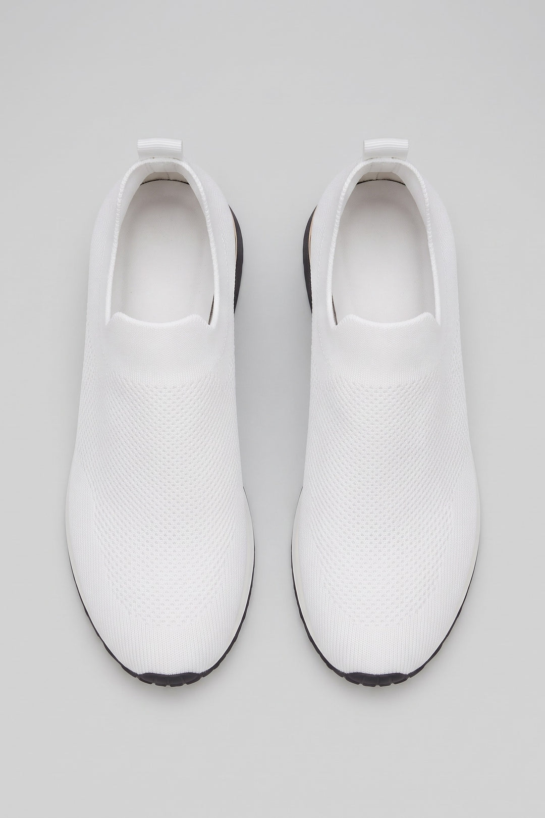 Women's Slip-On Sneakers | Metallic Heel — White — shoe_top — on model