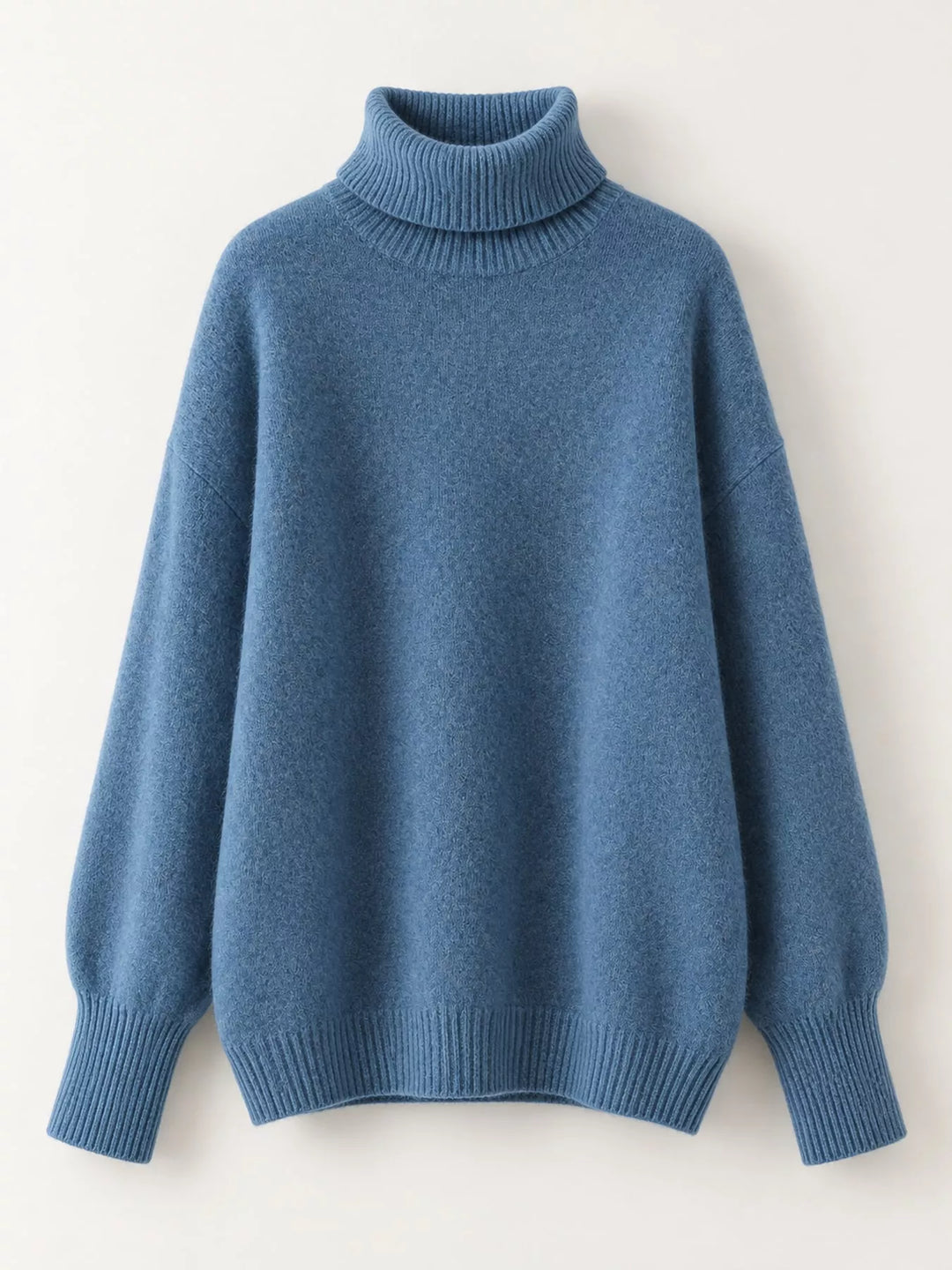 Oversized thermal dropped shoulder in blue, flat lay