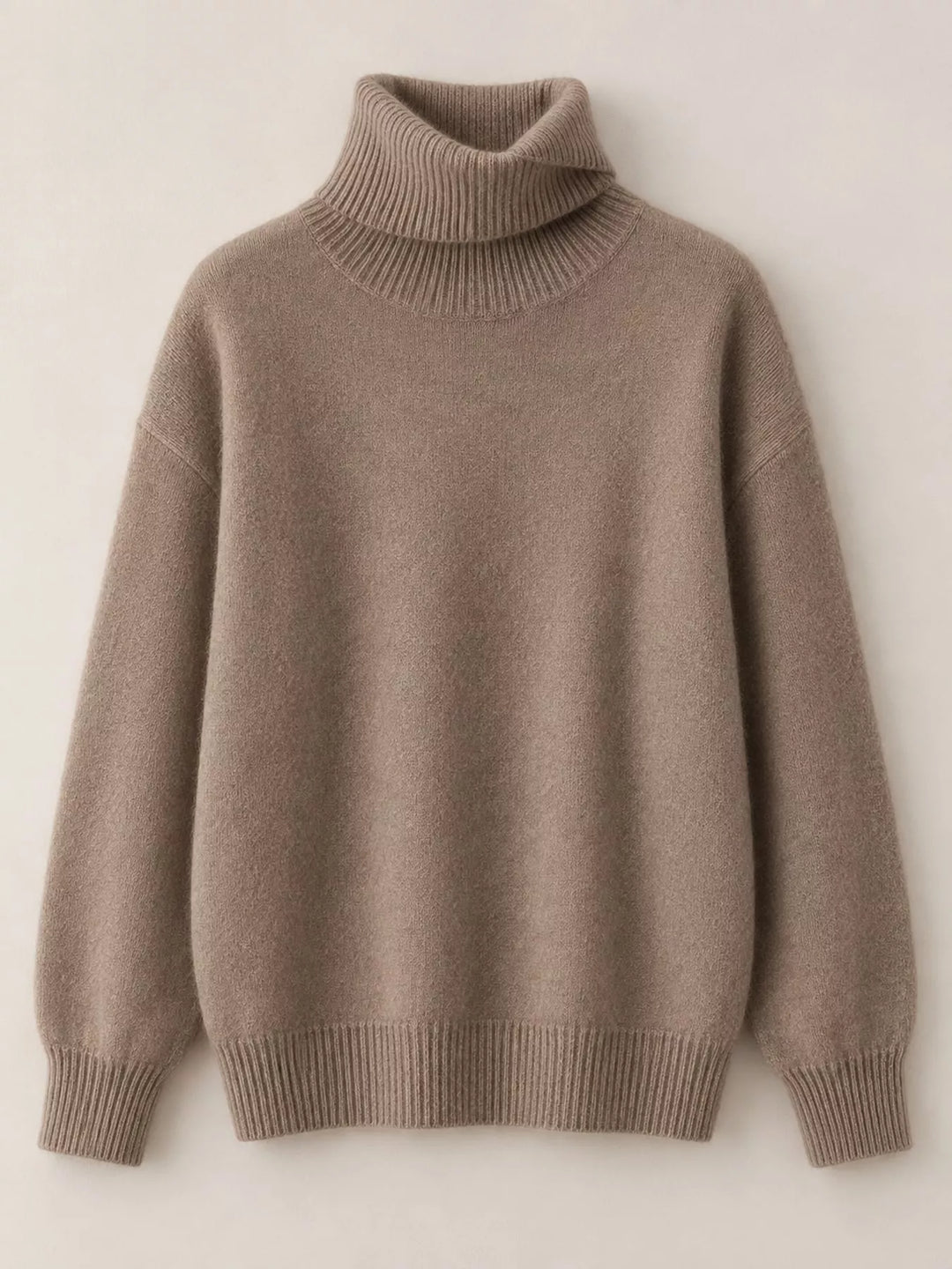 Oversized thermal dropped shoulder in coffee, flat lay