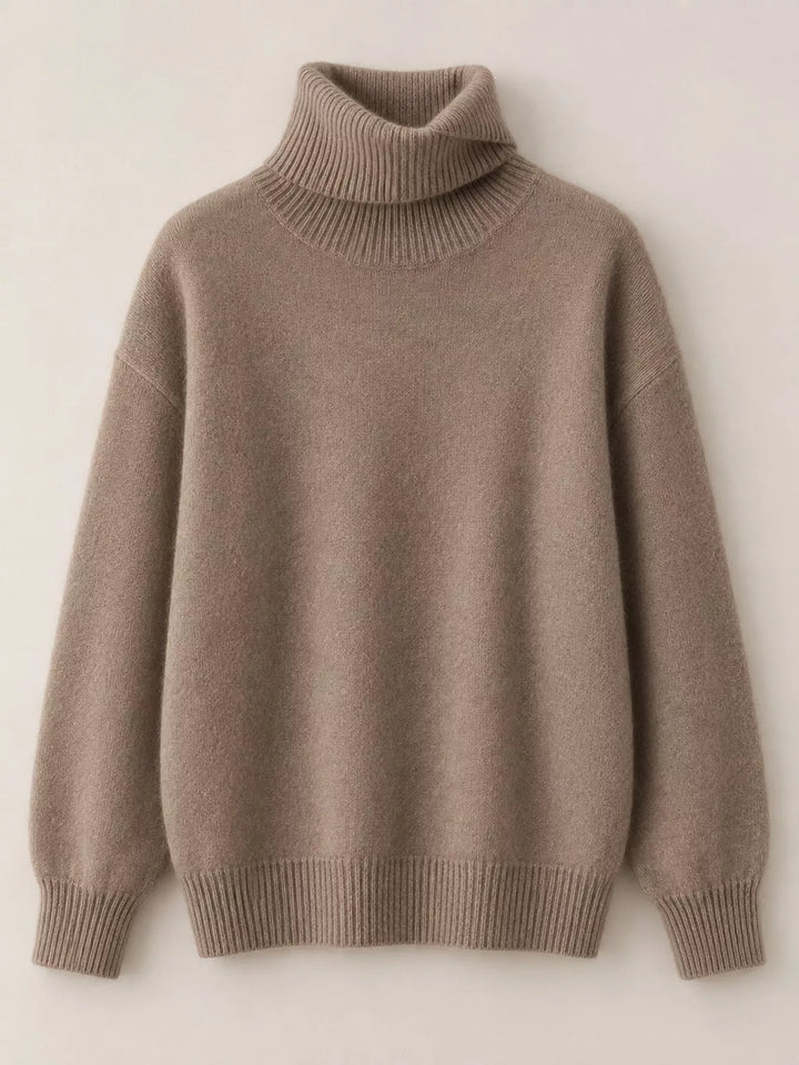Oversized thermal dropped shoulder in coffee, flat lay