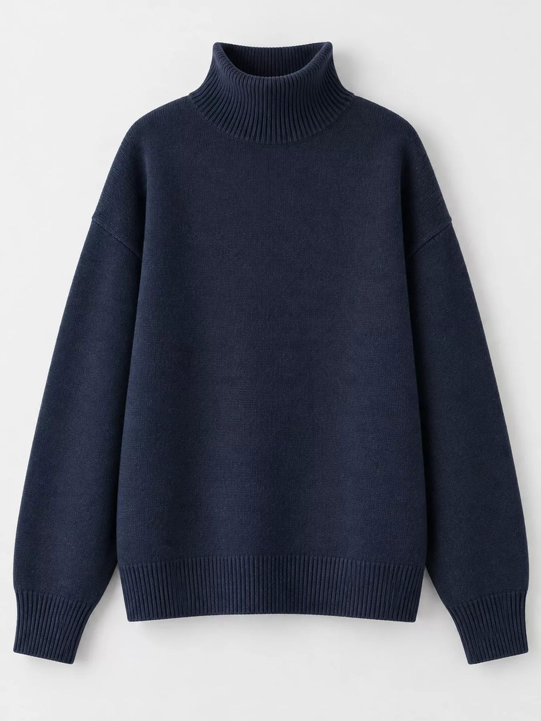 Oversized thermal dropped shoulder in navy, flat lay
