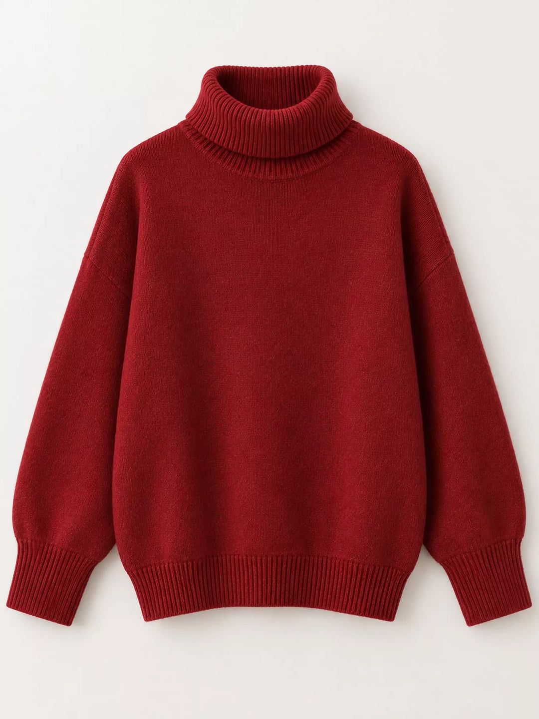 Oversized thermal dropped shoulder in red, flat lay