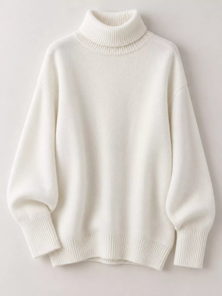 Oversized thermal dropped shoulder in white, flat lay